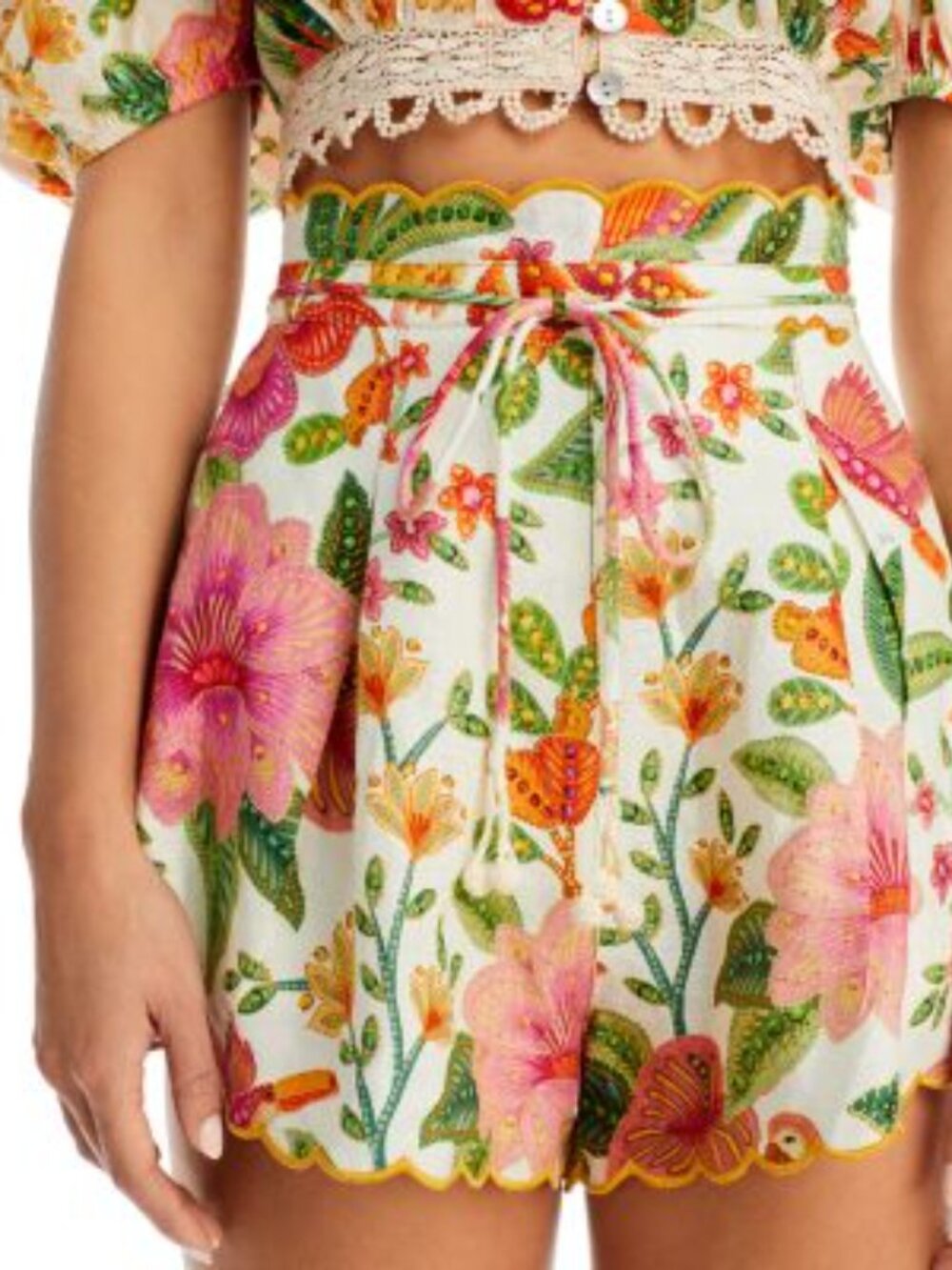 FARM Rio Macaw Bloom Linen Shorts